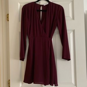 Lush long sleeve wrap dress